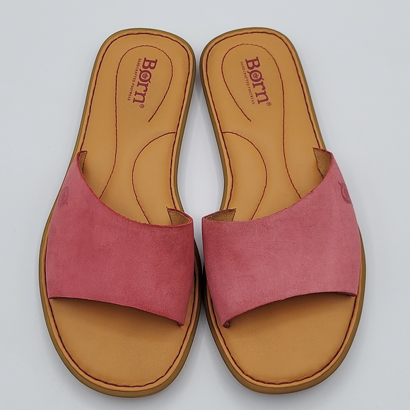 Born Women's Pink Suede Slide Sandals Women's Size 7 - Picture 2 of 11